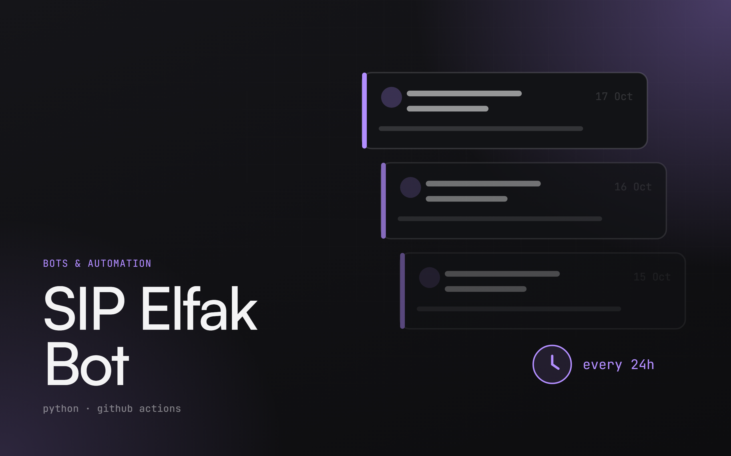 SIP Elfak Bot cover: title and project illustration on a dark background