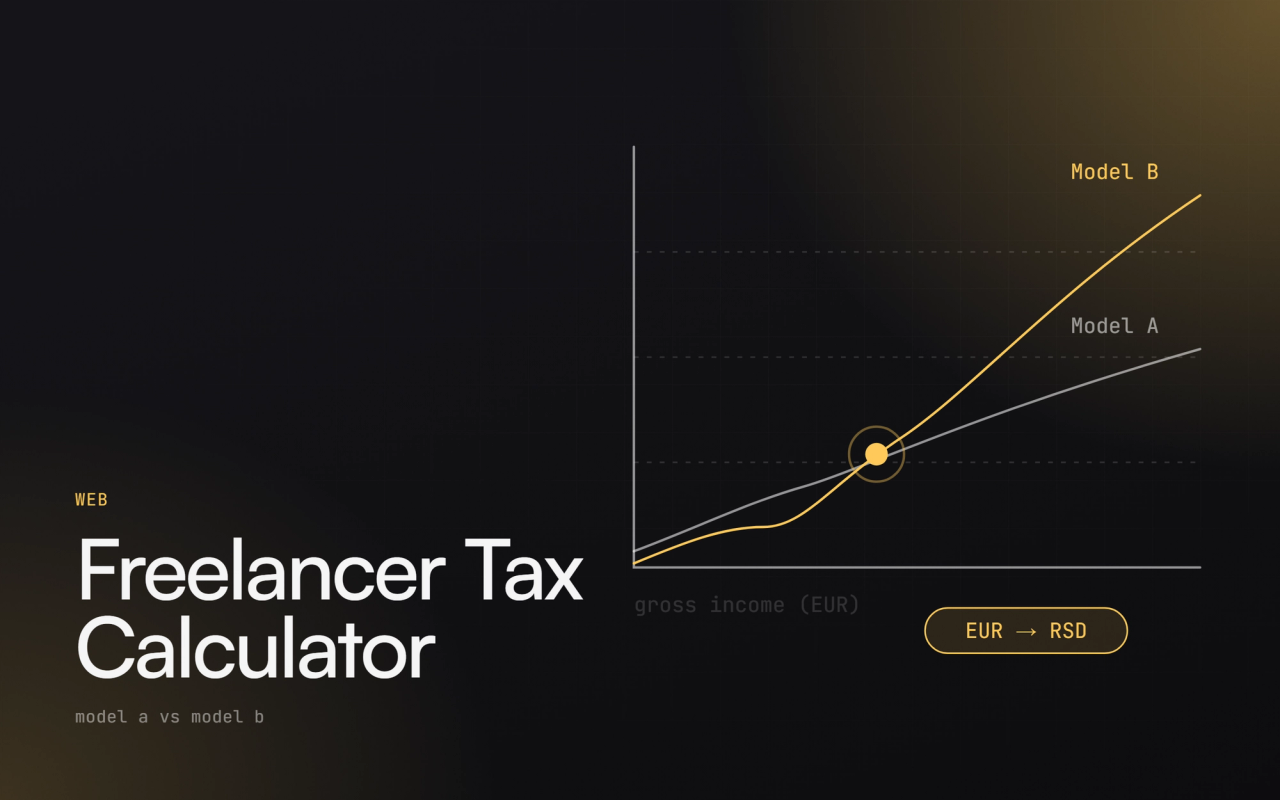 Freelancer Tax Calculator cover: title and project illustration on a dark background