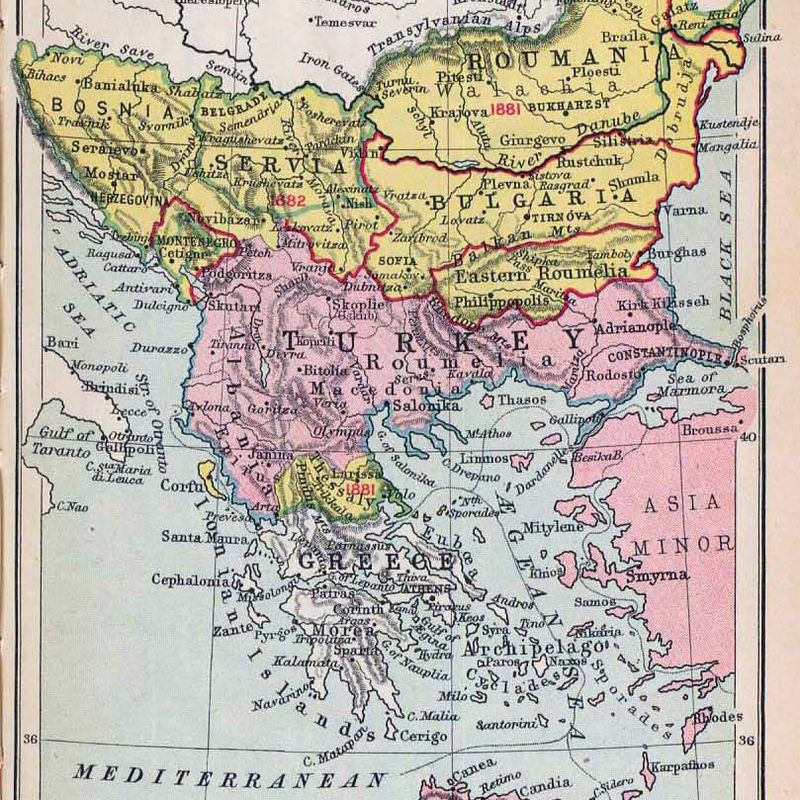 Changes in Turkey in Europe 1856 to 1878