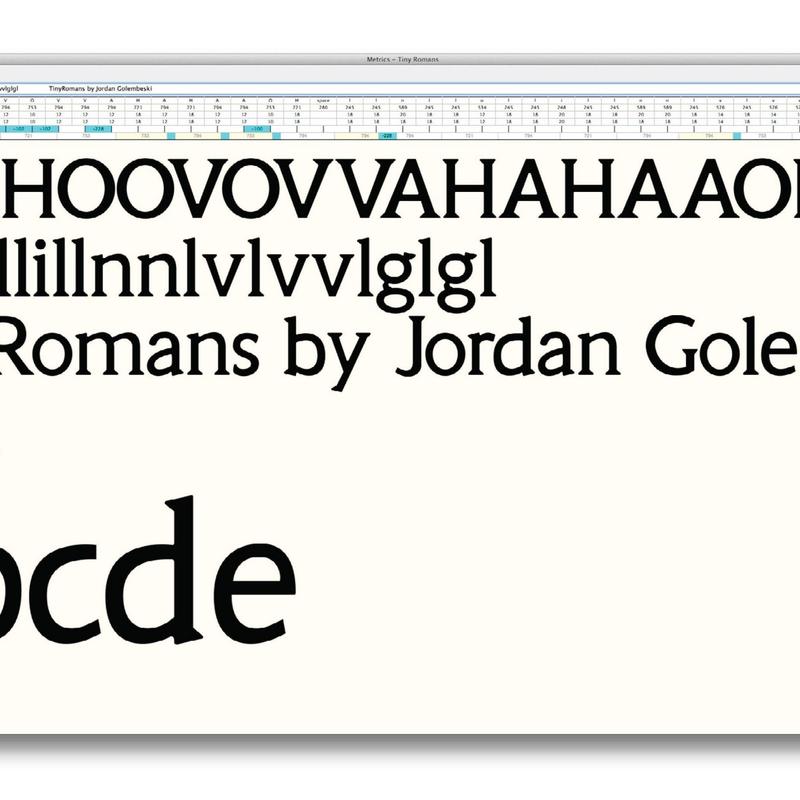 5360D Golembeski: Tiny Romans font metrics