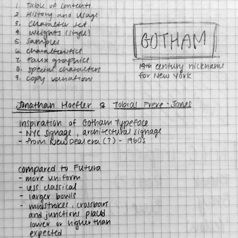 315 P4 Jung: Gotham Specimen notes 1