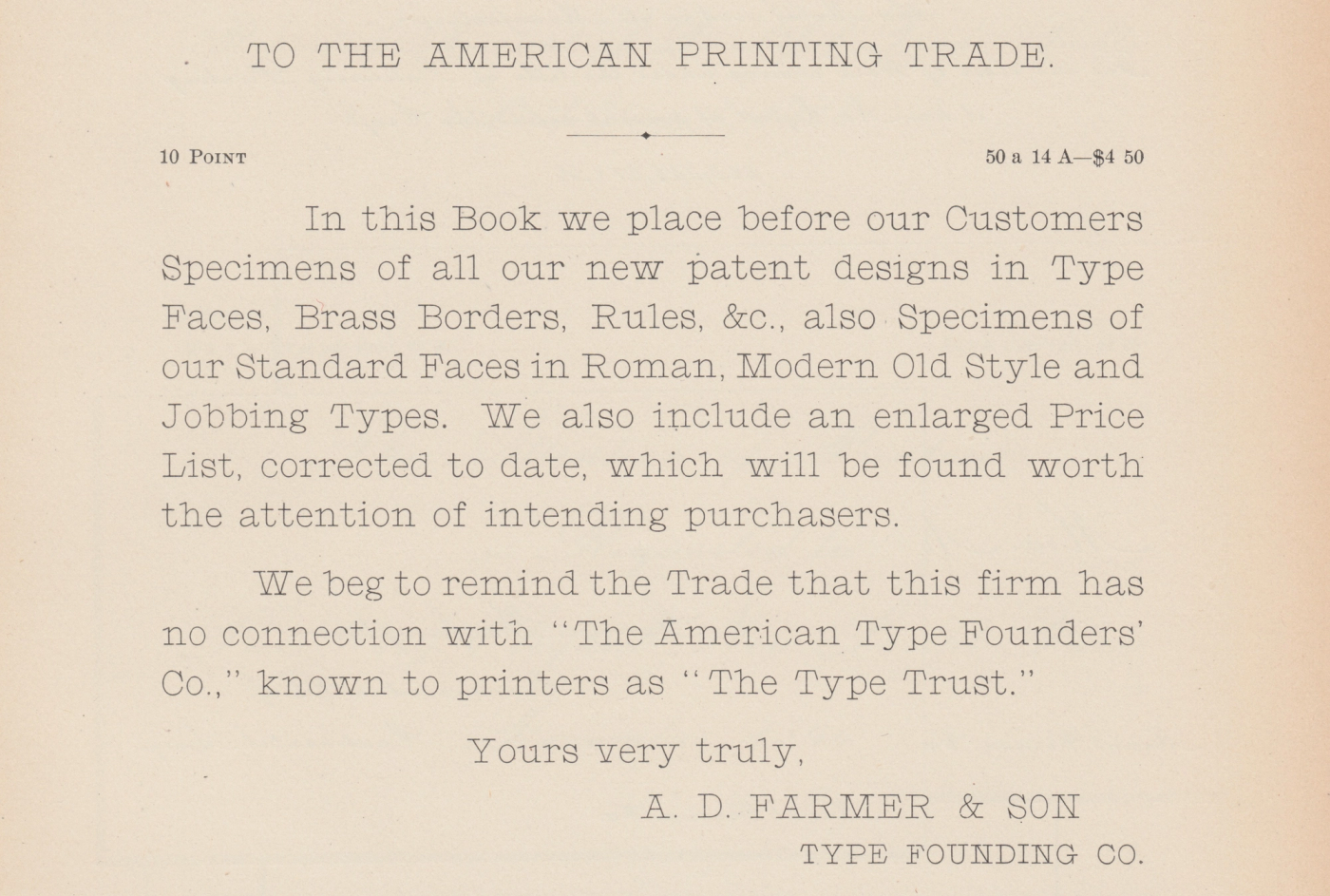 Franklin Circular, published by A.D. Farmer & Sons (image courtesy of Tobias Frere-Jones)