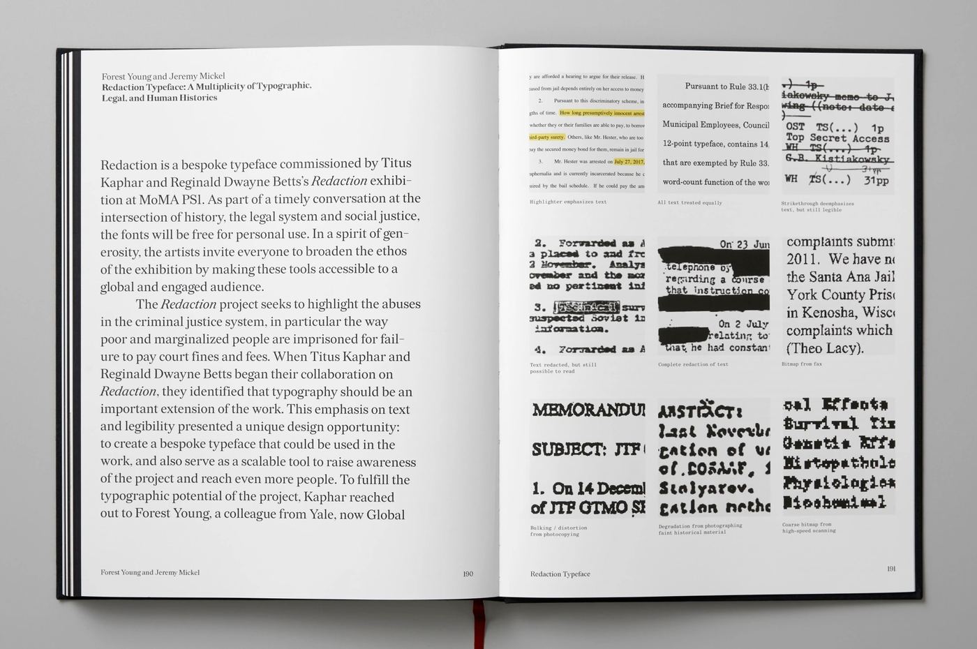 The Redaction monograph, designed by James Goggin / Practise.