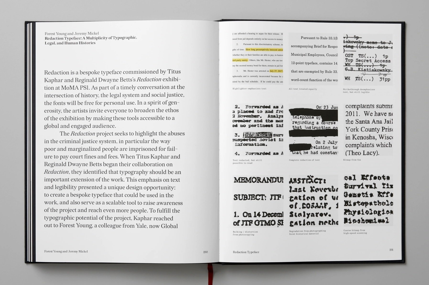 The Redaction monograph, designed by James Goggin / Practise.
