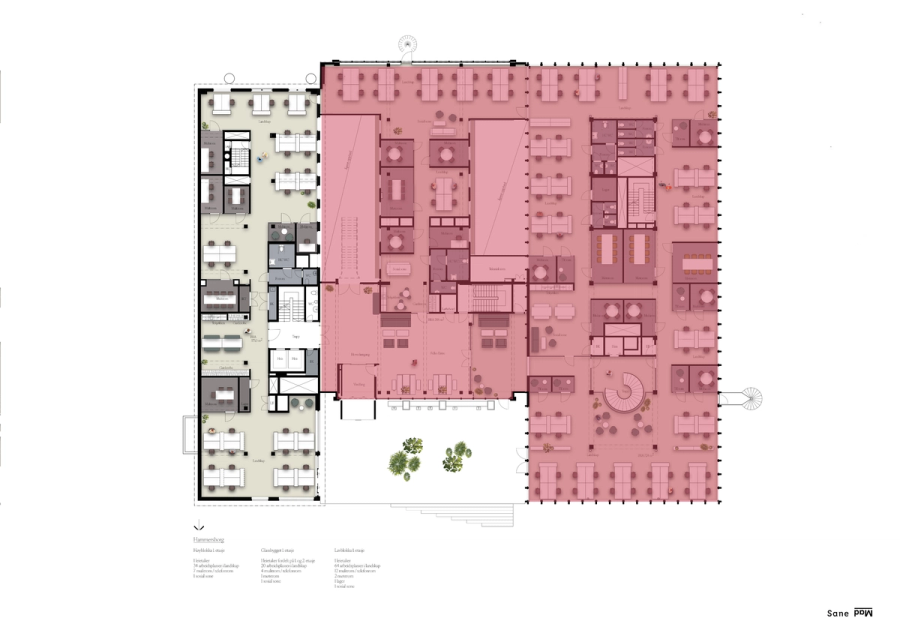 Plantegning for HK Hammersborg - 1. etasje - med utleid areal