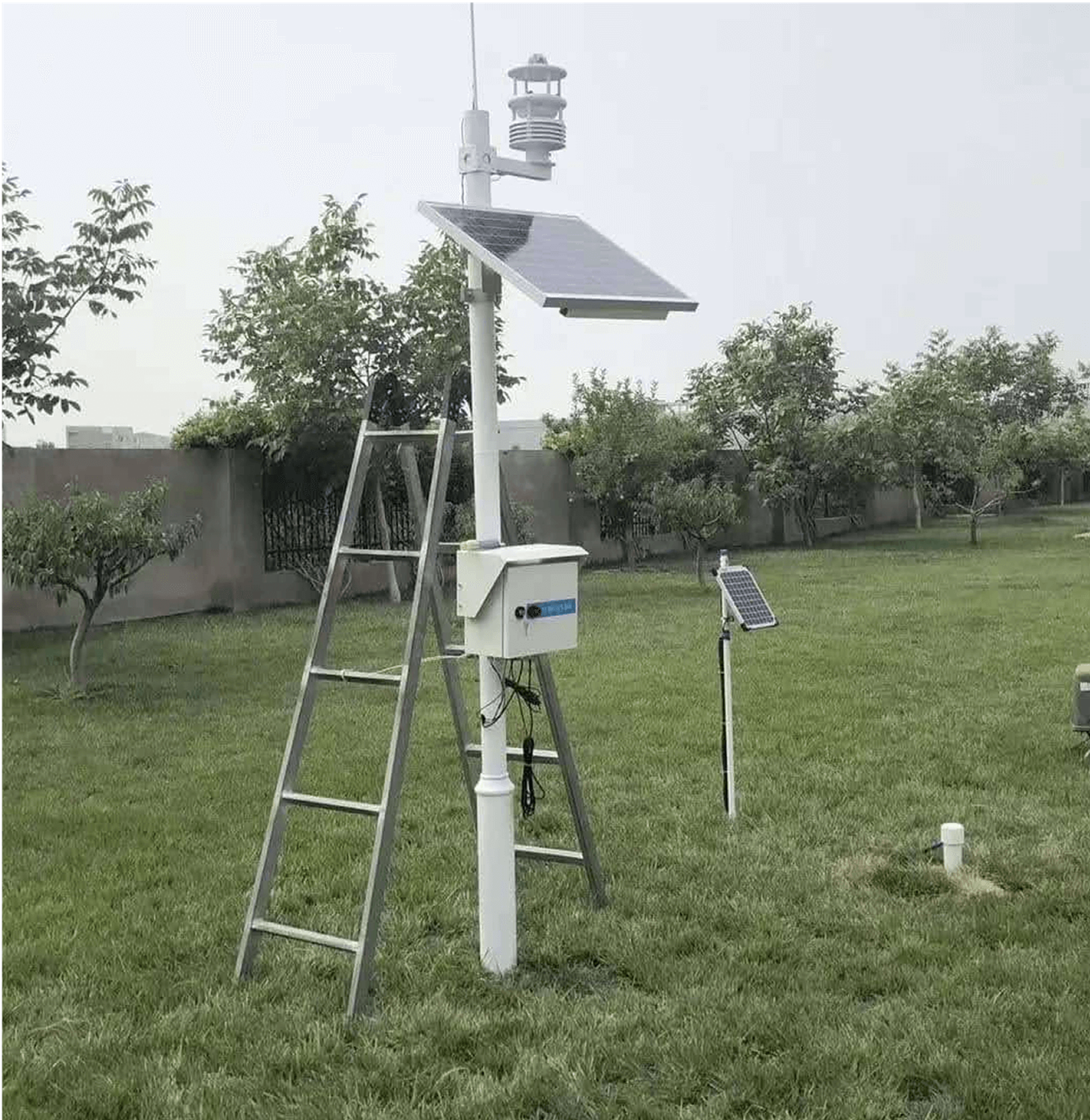 LoRaWAN outdoor AQI sensor installed in industrial plant yard for real-time air quality monitoring