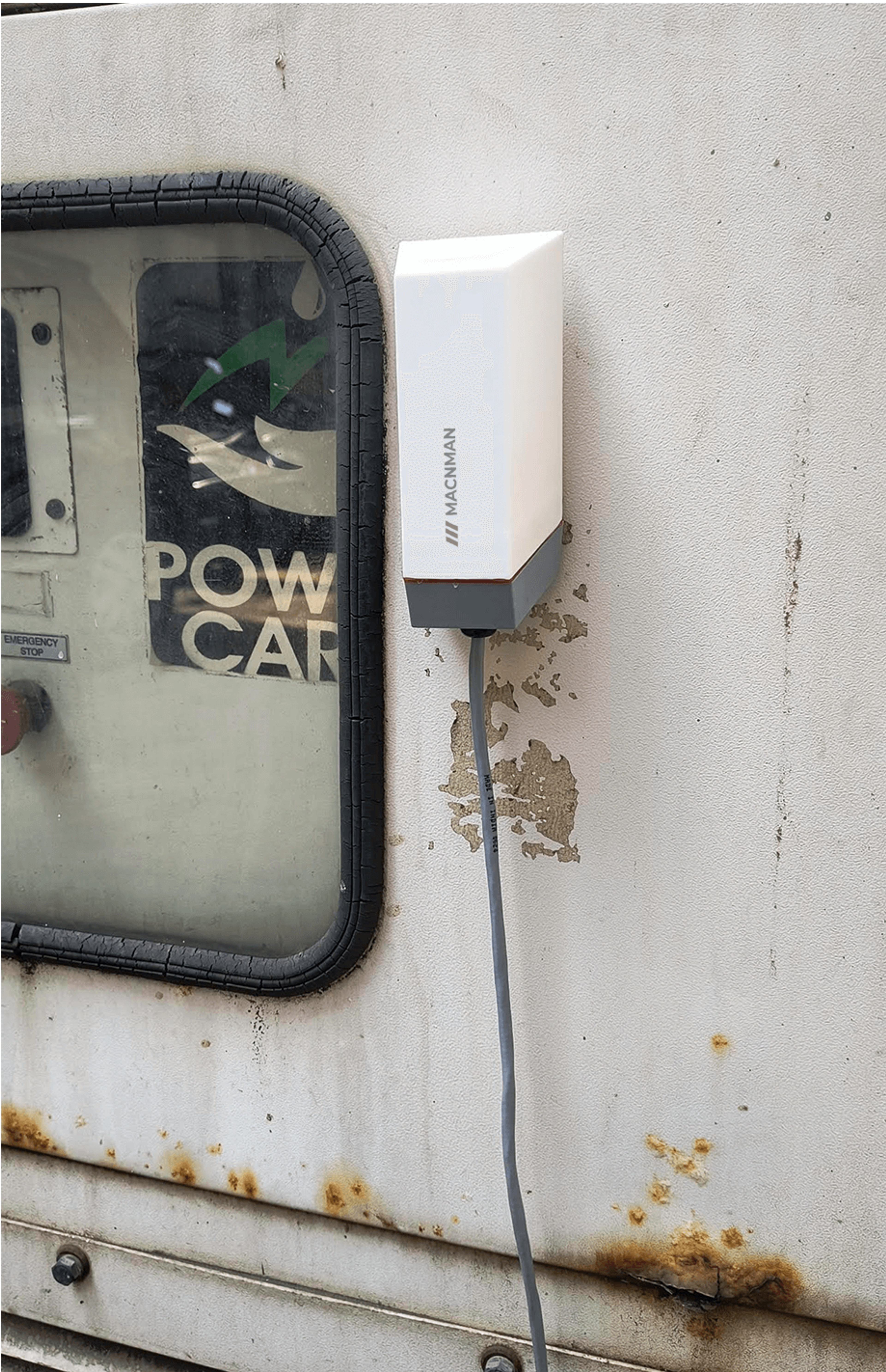LoRaWAN gateway and outdoor AQI sensor installation for plant-wide air quality monitoring network