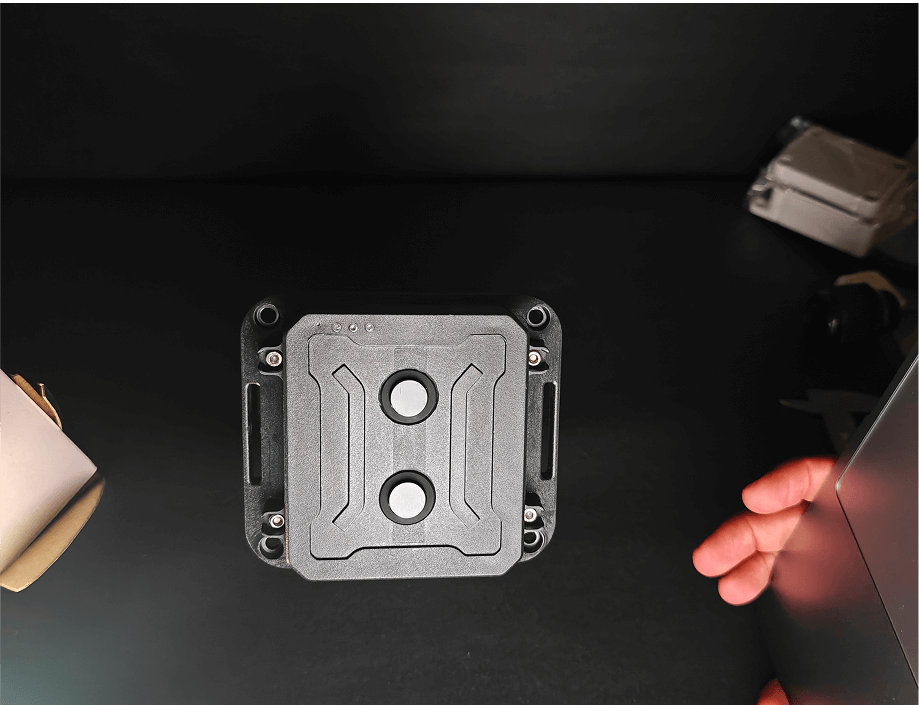 Industrial deployment of MacRay ToF sensor positioned for full waste room coverage and reliable measurements