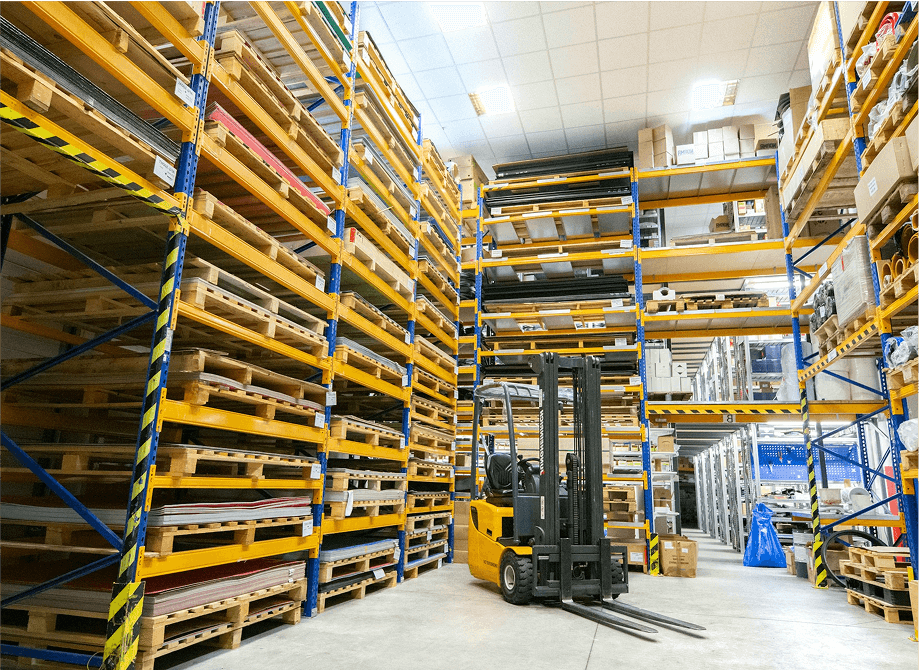 LoRaWAN gateway installation inside large Amazon warehouse for odor sensor connectivity