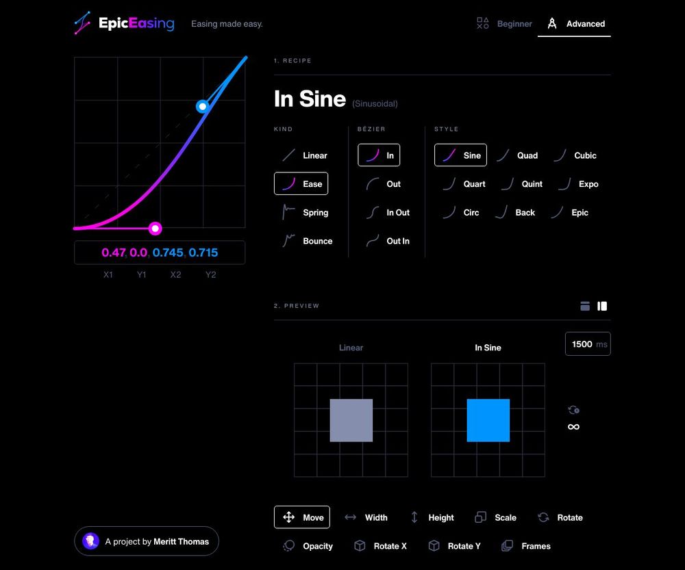 Screenshot of Epic Easing