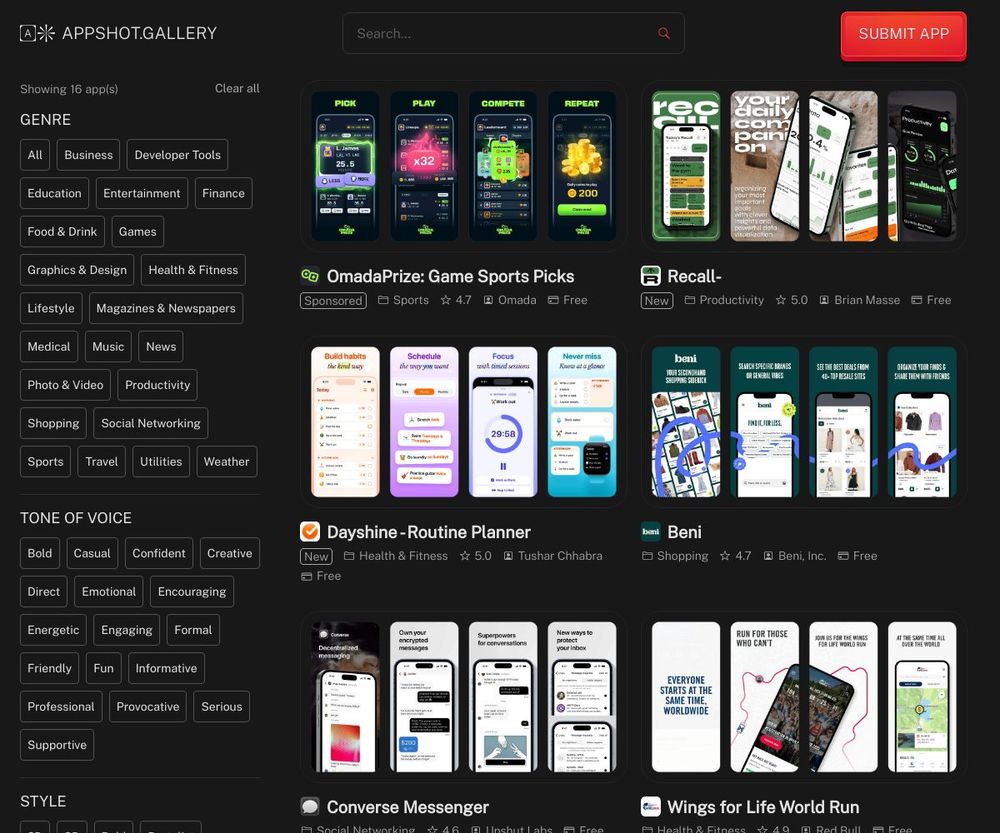 Screenshot of AppShot Gallery