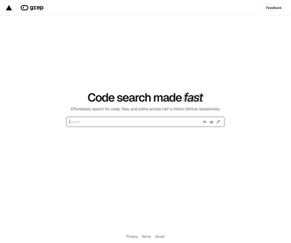 Screenshot of grep.app