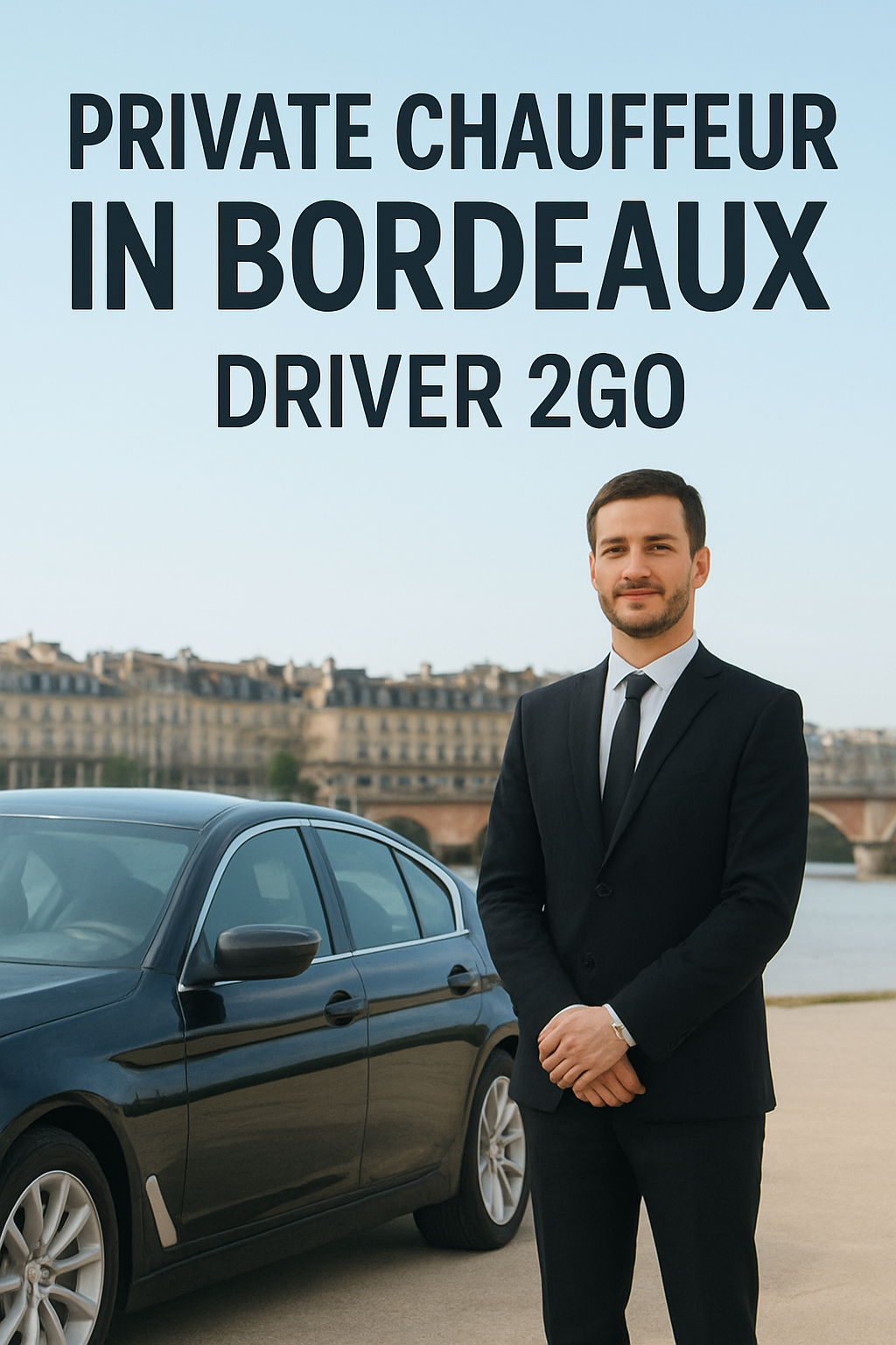 Chauffeur privé Bordeaux – chauffeur DRIVER 2GO avec berline de luxe dans le centre de Bordeaux