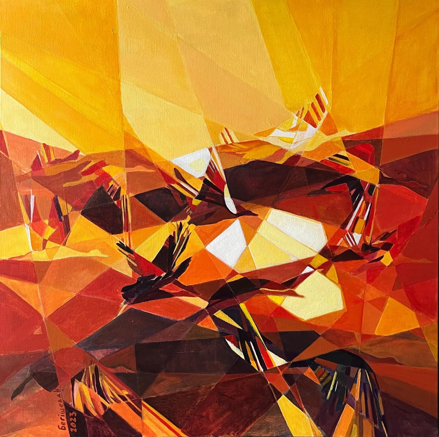 The vibrant sunset