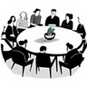 Image of your Storyteller Circle gathered around a table