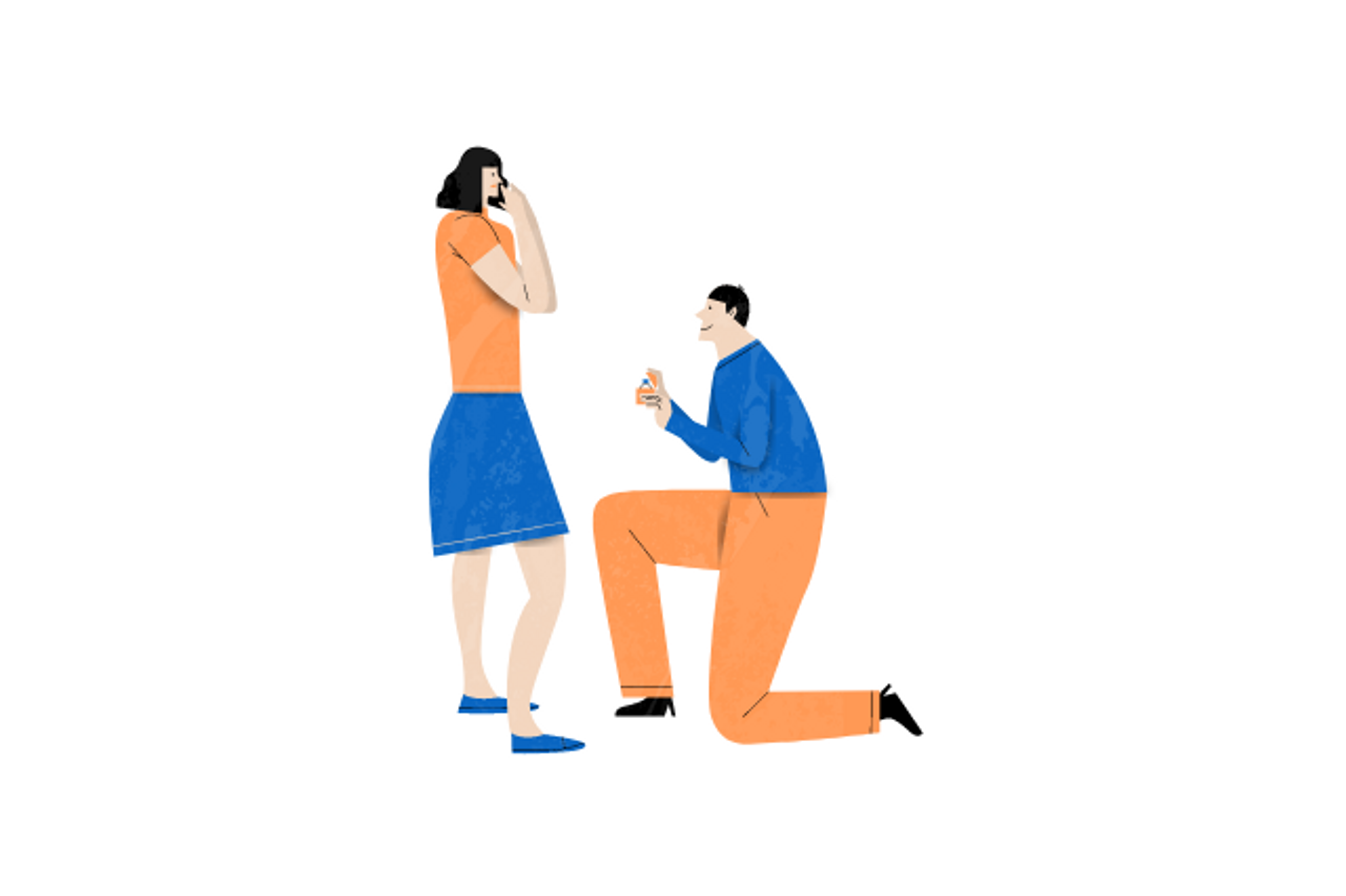 graphic of a person proposing