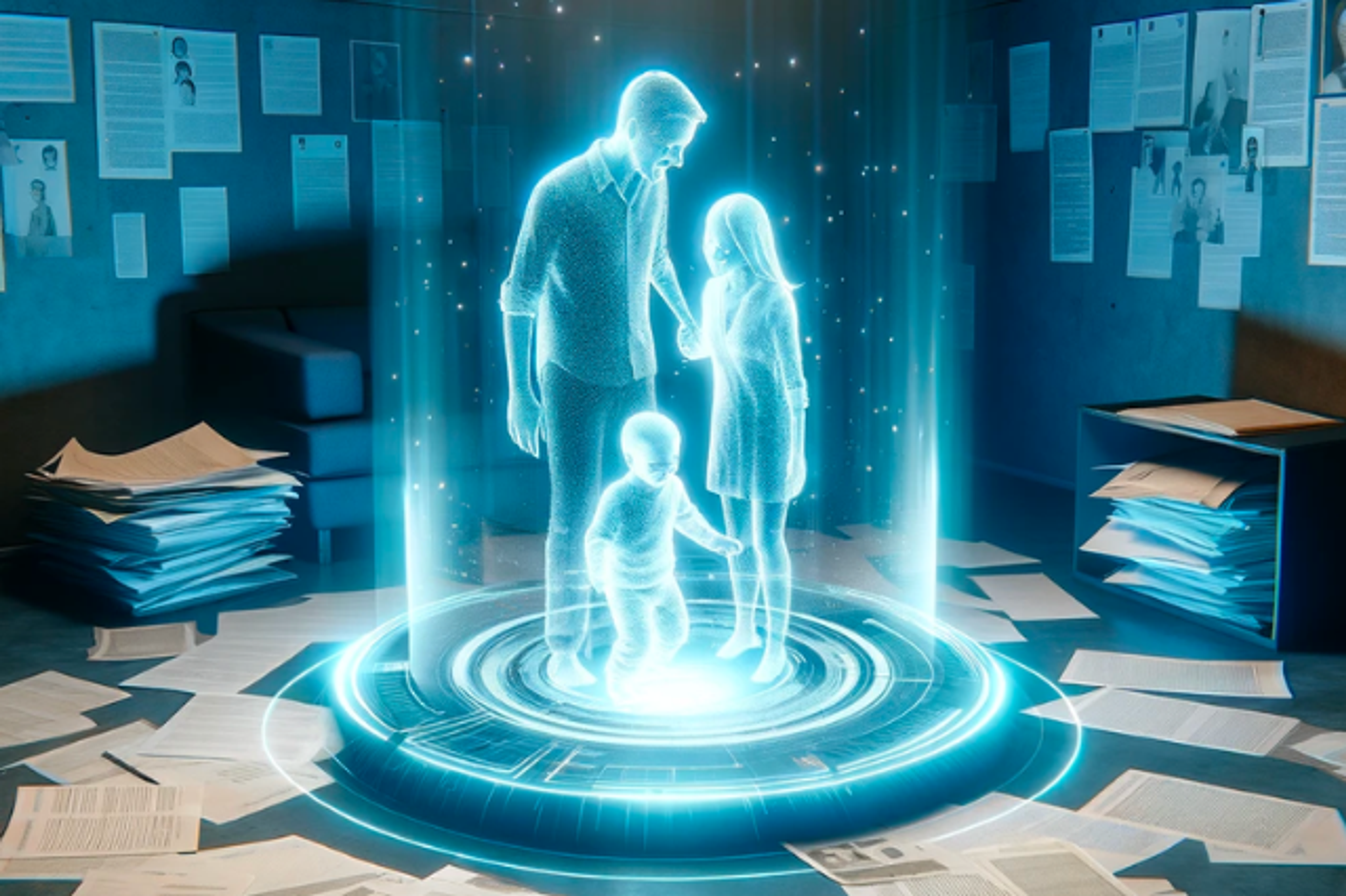 hologram of a family of the future
