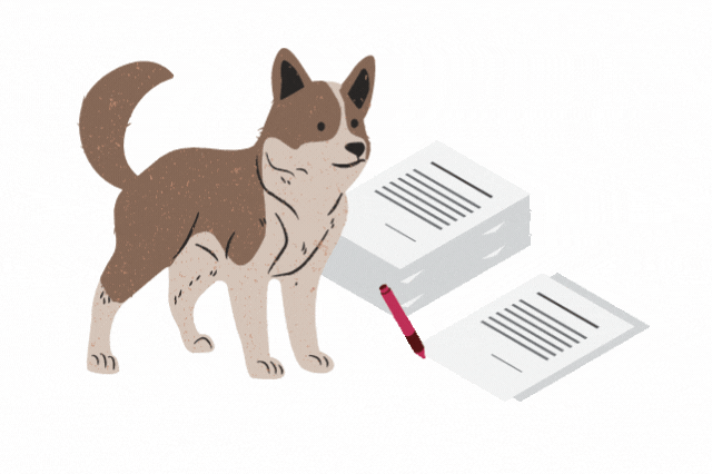 pet signing document gif