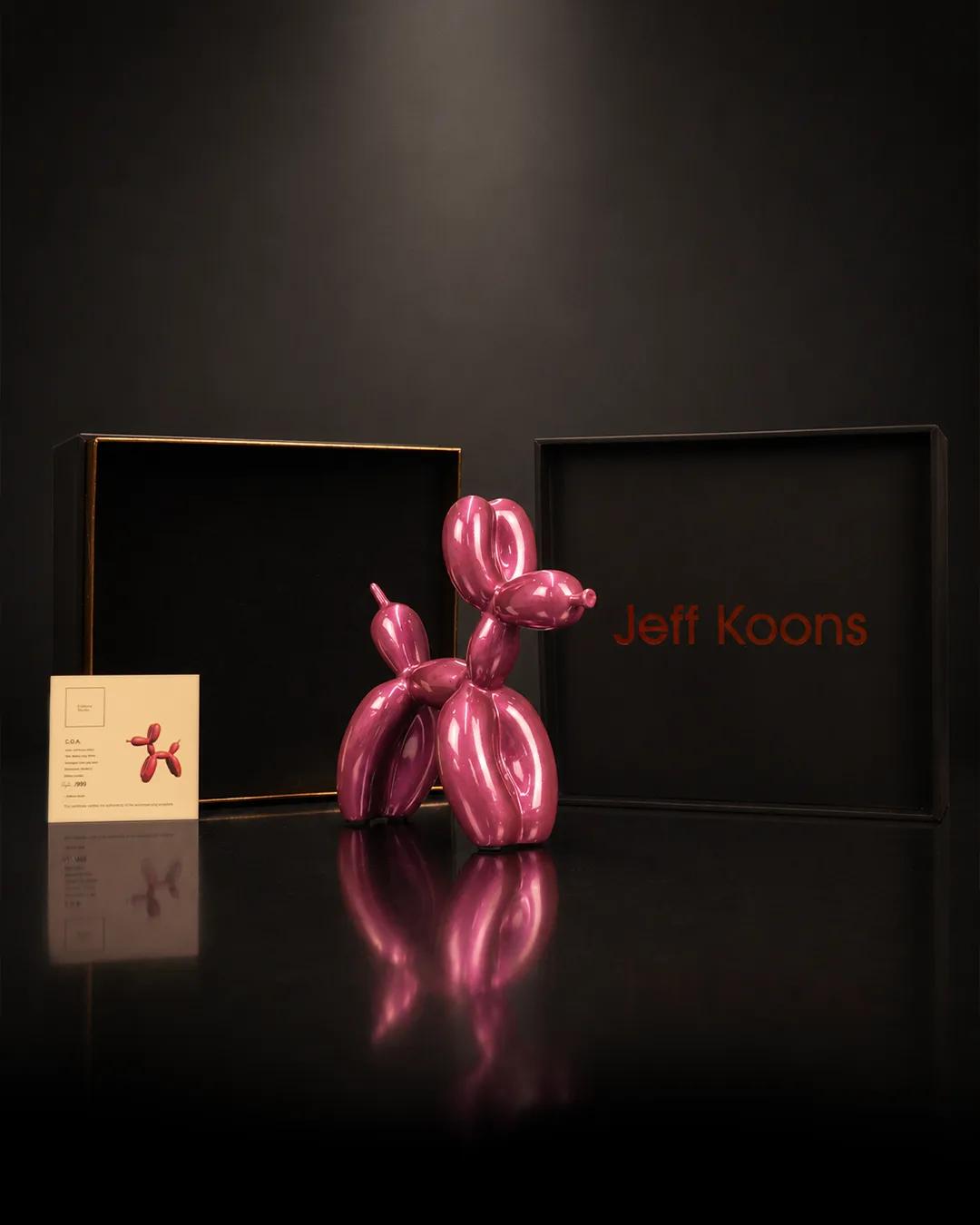 Pembe balon köpek heykeli