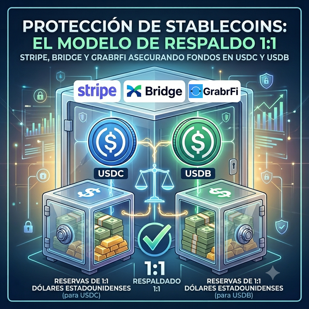 Cómo se protege tu dinero en stablecoins: Stripe, Bridge y GrabrFi
