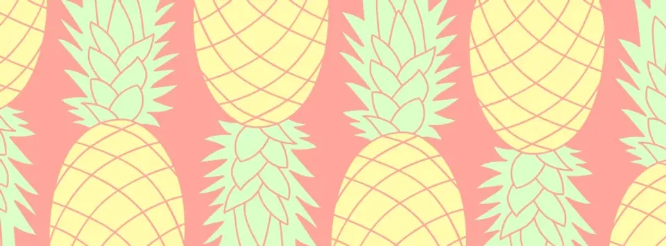 Yellow and Pink Illustrated Pineapple Sketch Facebook Cover