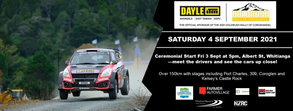 Dayle ITM Goldrush Rally Of Coromandel- Cancelled