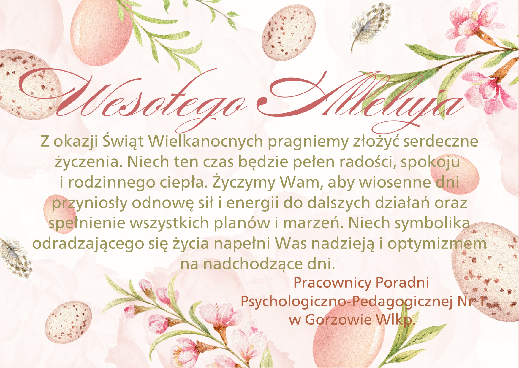 obrazek przedstawia życzenia wielkanocne