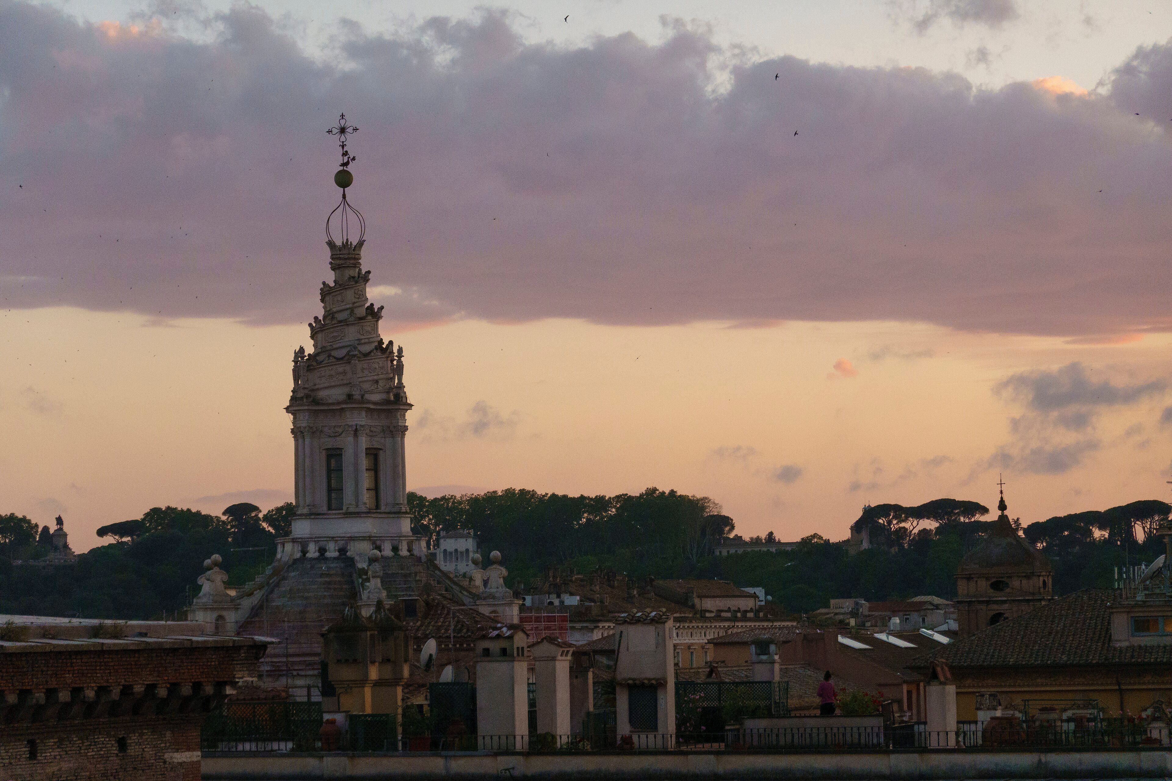 Horizonte de Roma al atardecer