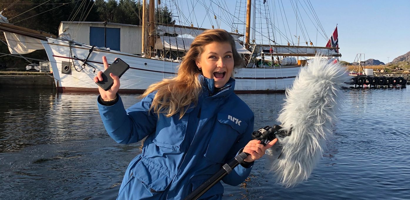 Julianne på jobb i NRK