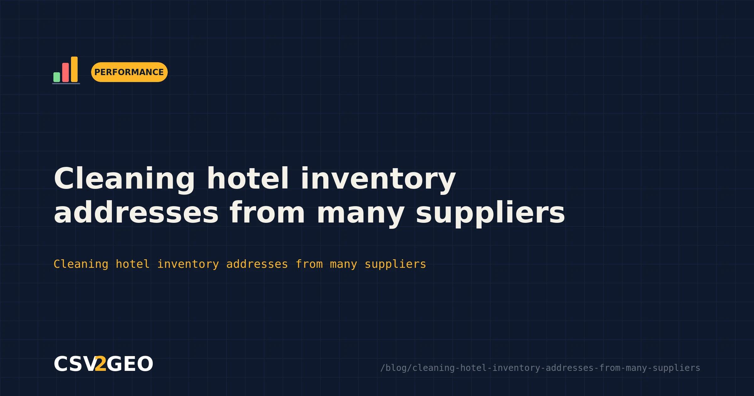 Cleaning hotel inventory addresses from many suppliers