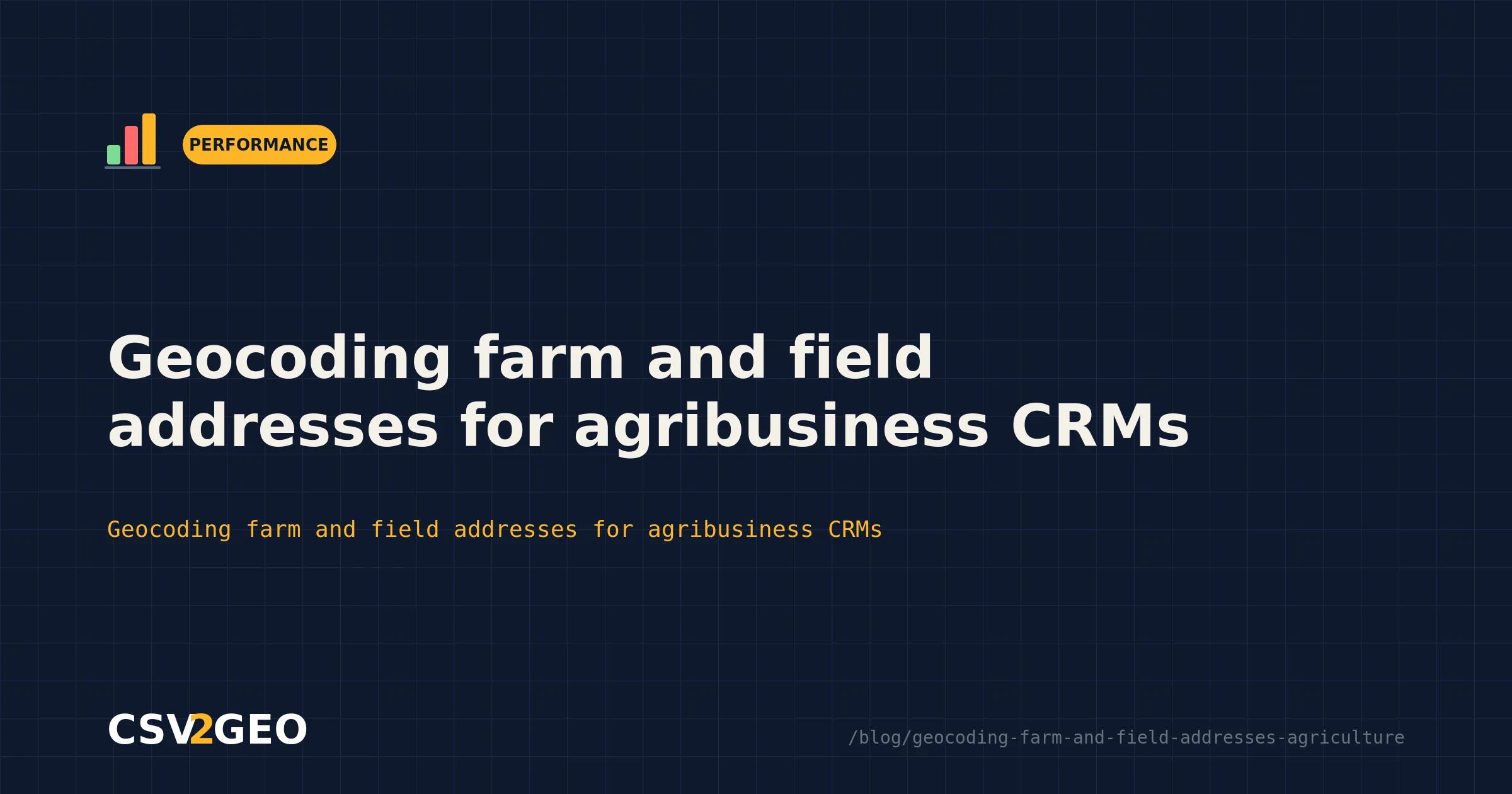 Geocoding farm and field addresses for agribusiness CRMs