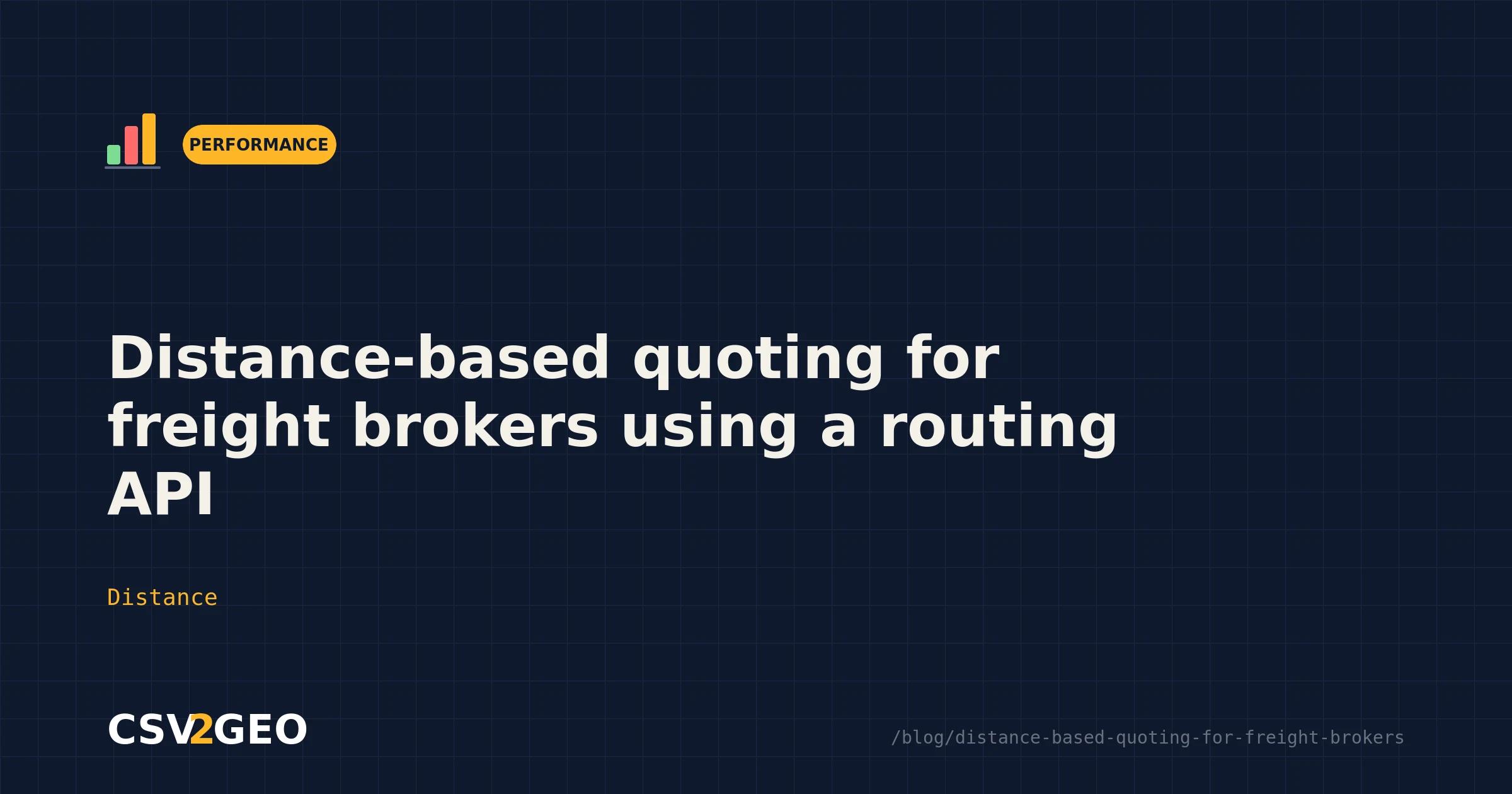 Distance-based quoting for freight brokers using a routing API