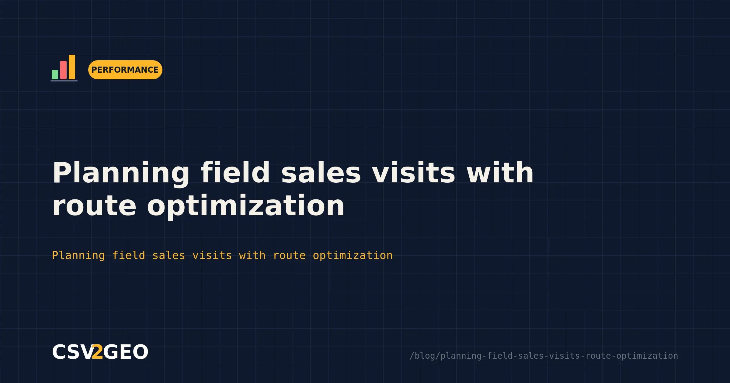 Planning field sales visits with route optimization