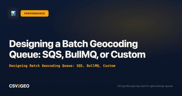 Designing a Batch Geocoding Queue: SQS, BullMQ, or Custom