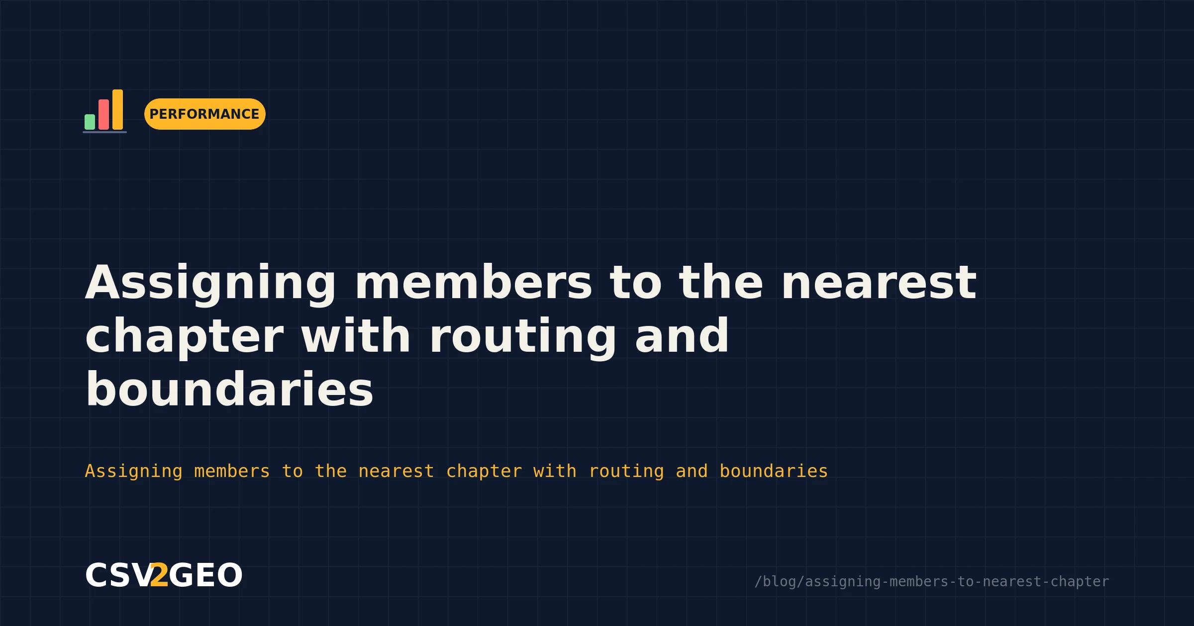 Assigning members to the nearest chapter with routing and boundaries