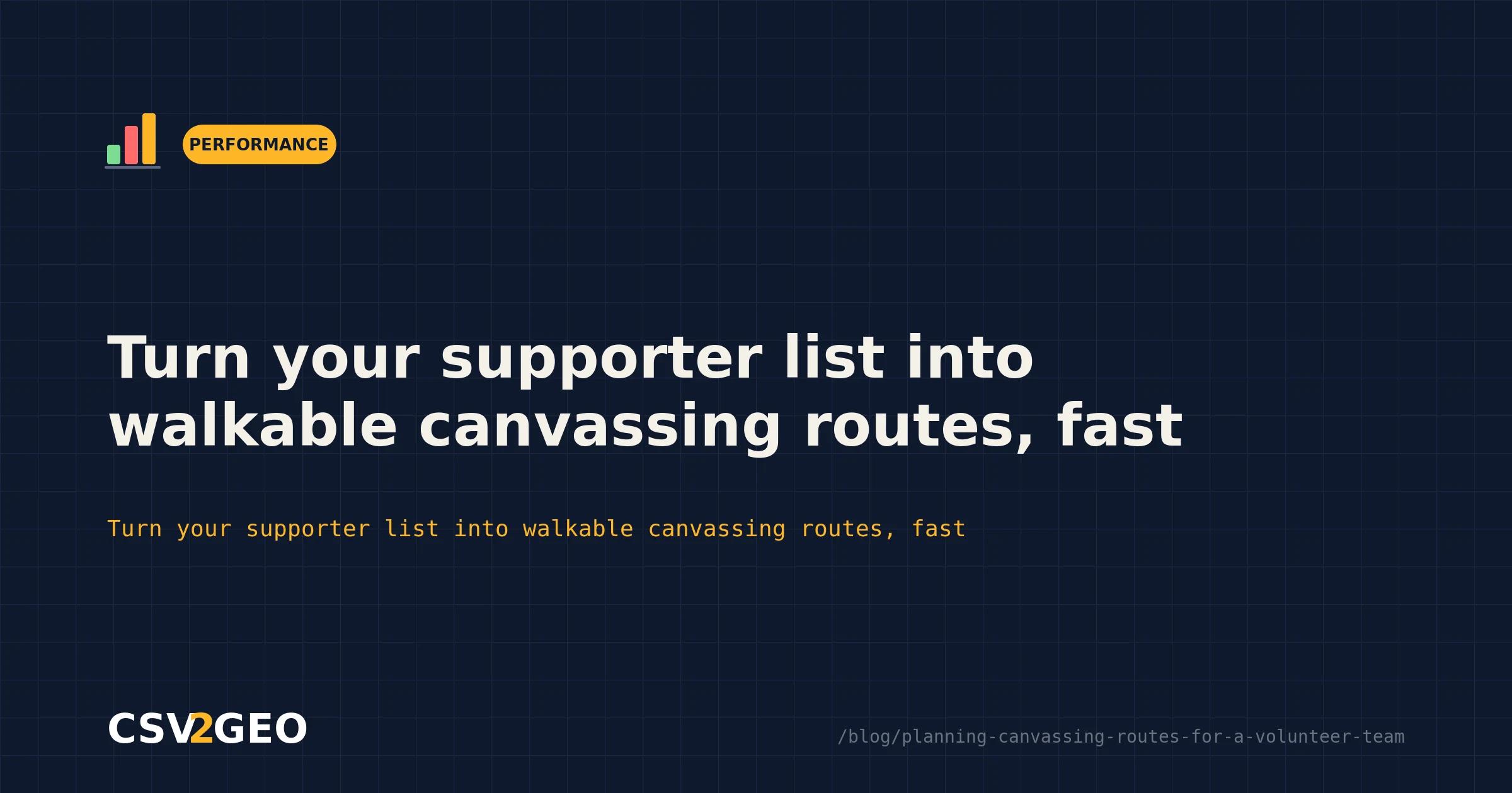 Turn your supporter list into walkable canvassing routes, fast
