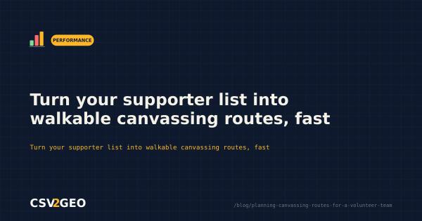 Turn your supporter list into walkable canvassing routes, fast