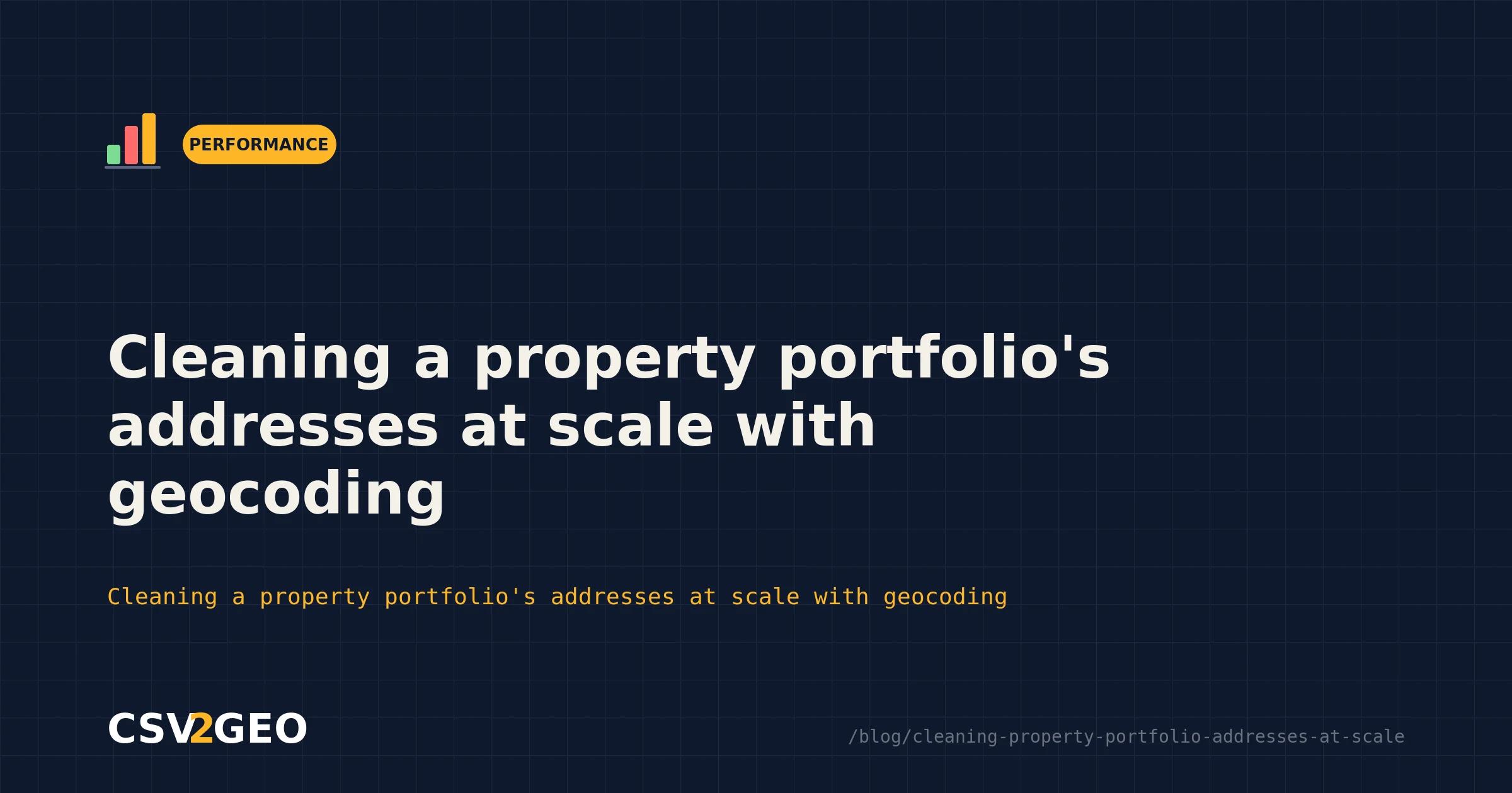 Cleaning a property portfolio's addresses at scale with geocoding