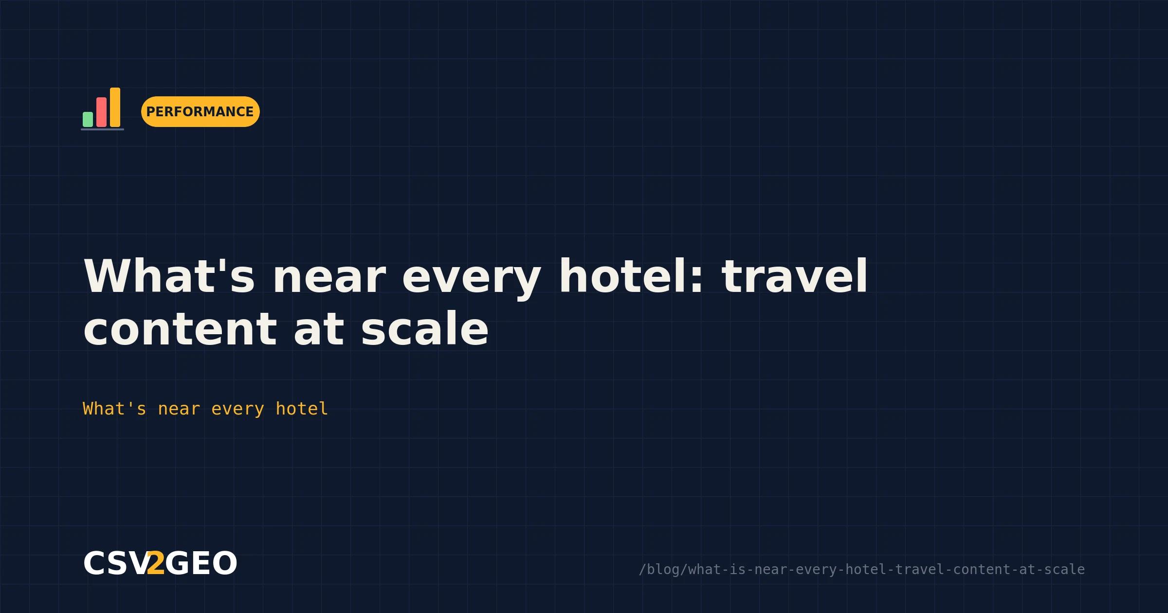 What's near every hotel: travel content at scale
