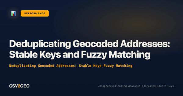 Deduplicating Geocoded Addresses: Stable Keys and Fuzzy Matching