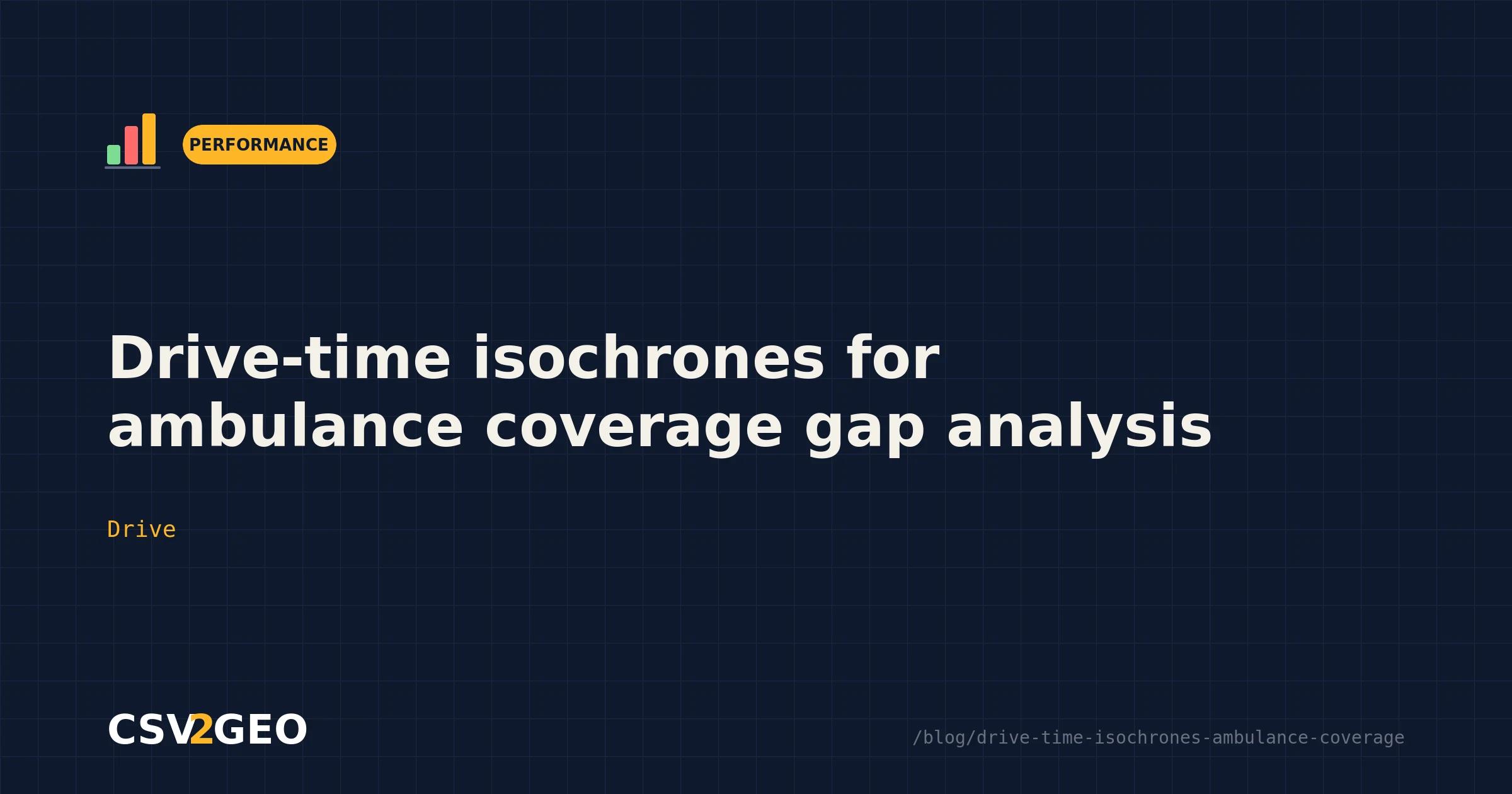 Drive-time isochrones for ambulance coverage gap analysis