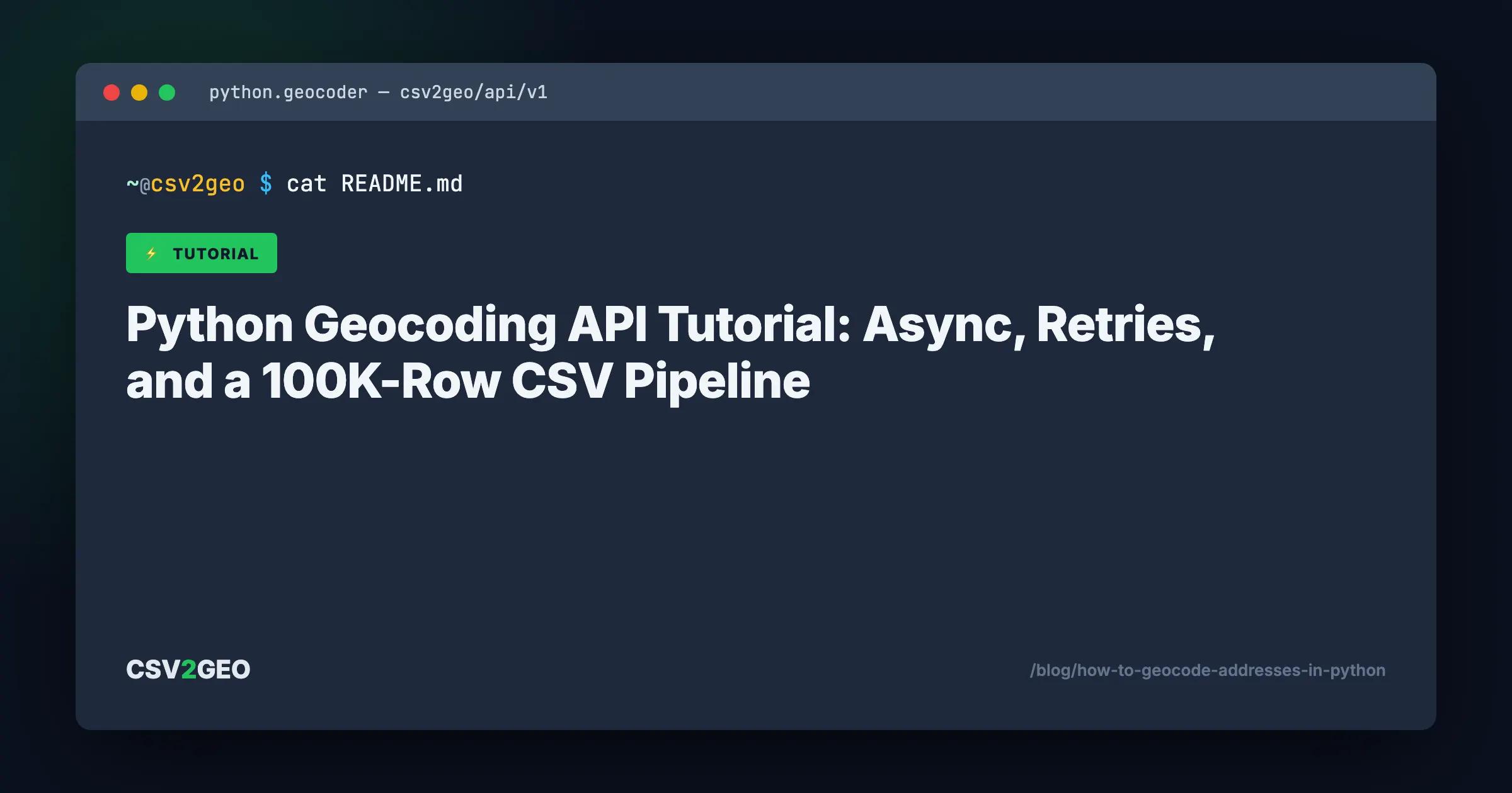 Python Geocoding API Tutorial: Async, Retries, and a 100K-Row CSV Pipeline