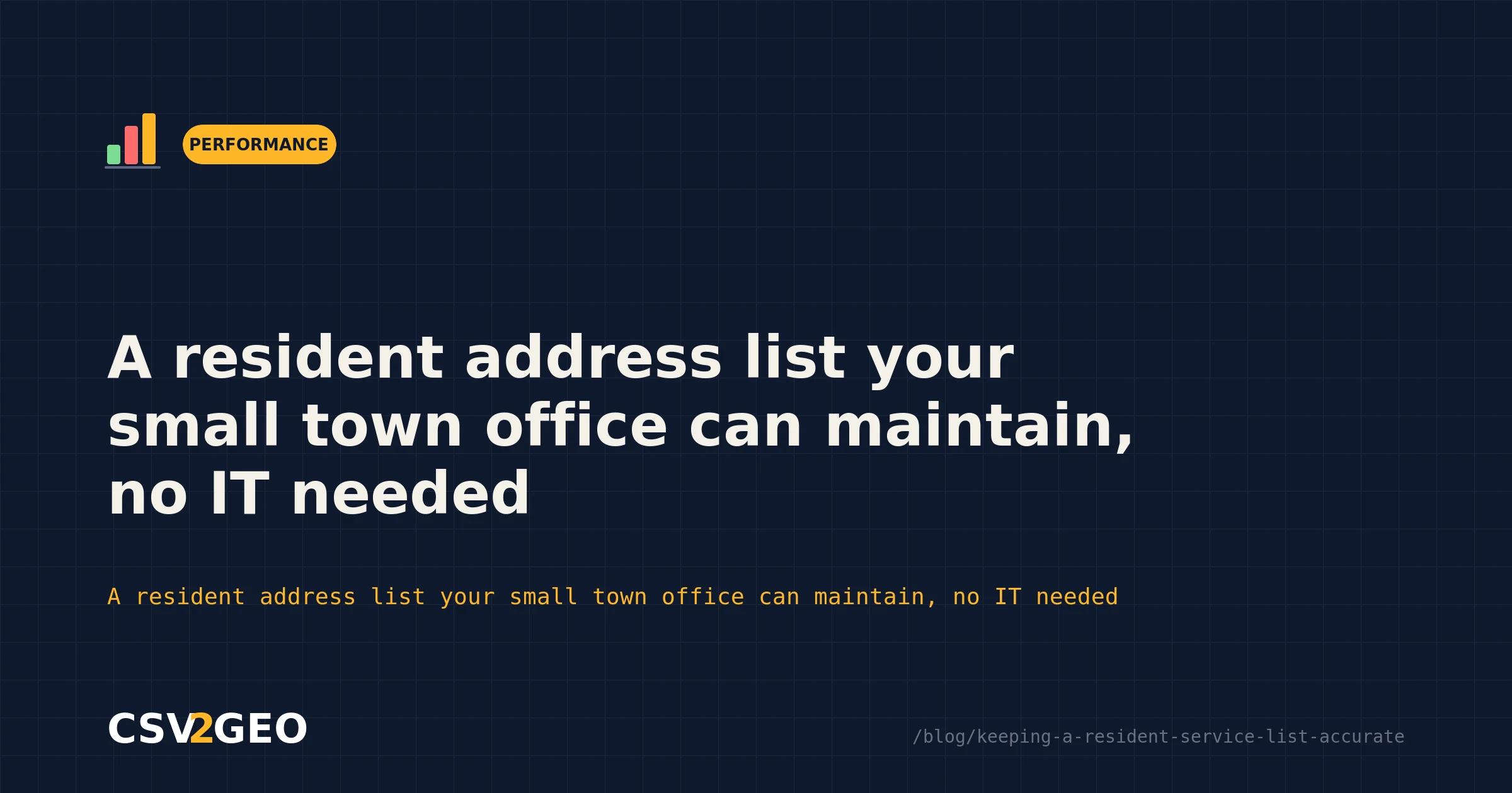 A resident address list your small town office can maintain, no IT needed