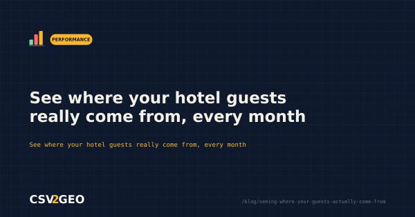 See where your hotel guests really come from, every month