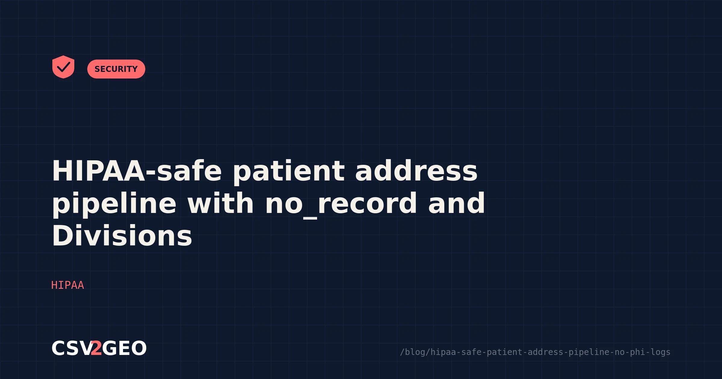 HIPAA-safe patient address pipeline with no_record and Divisions