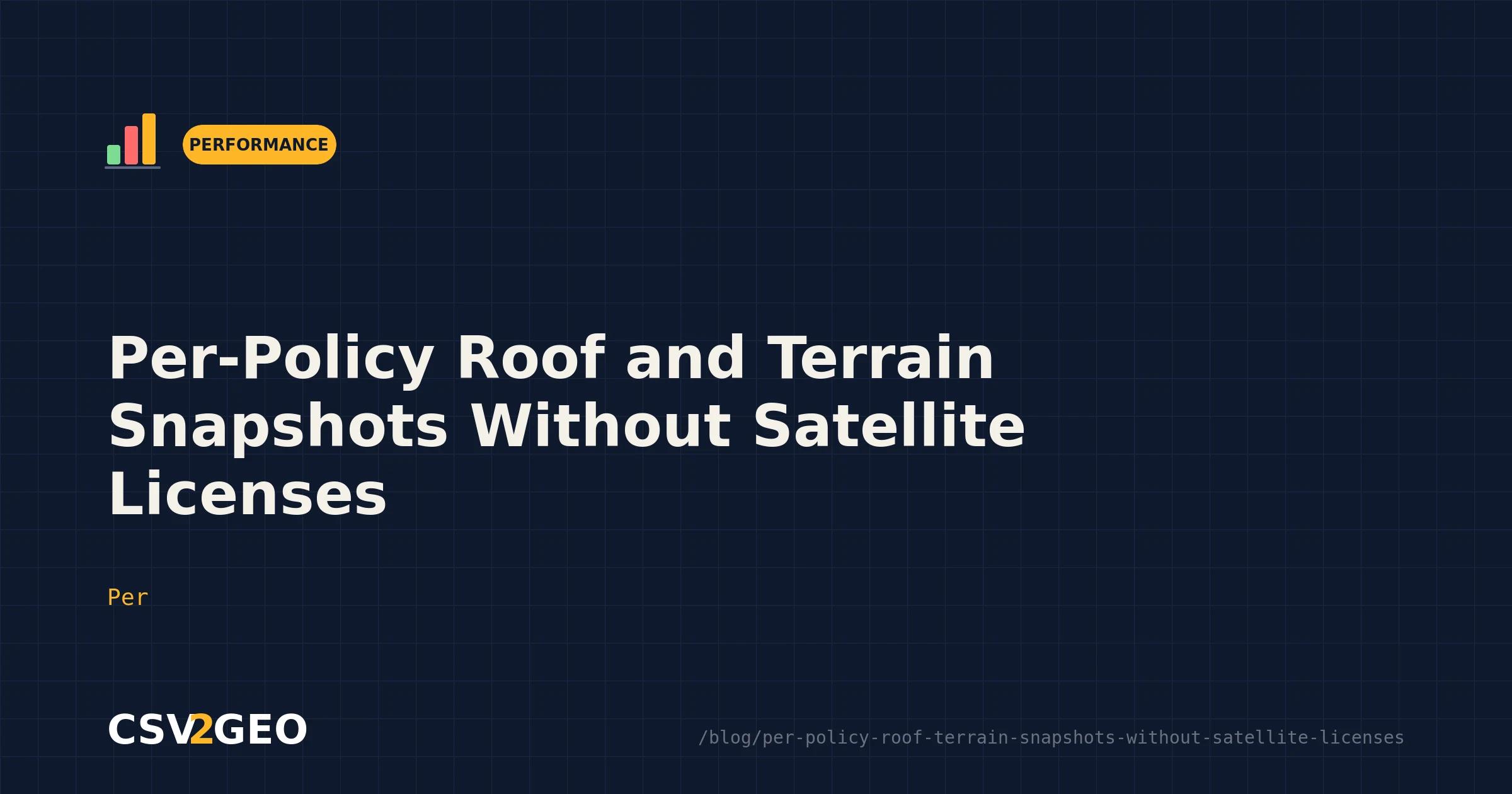 Per-Policy Roof and Terrain Snapshots Without Satellite Licenses