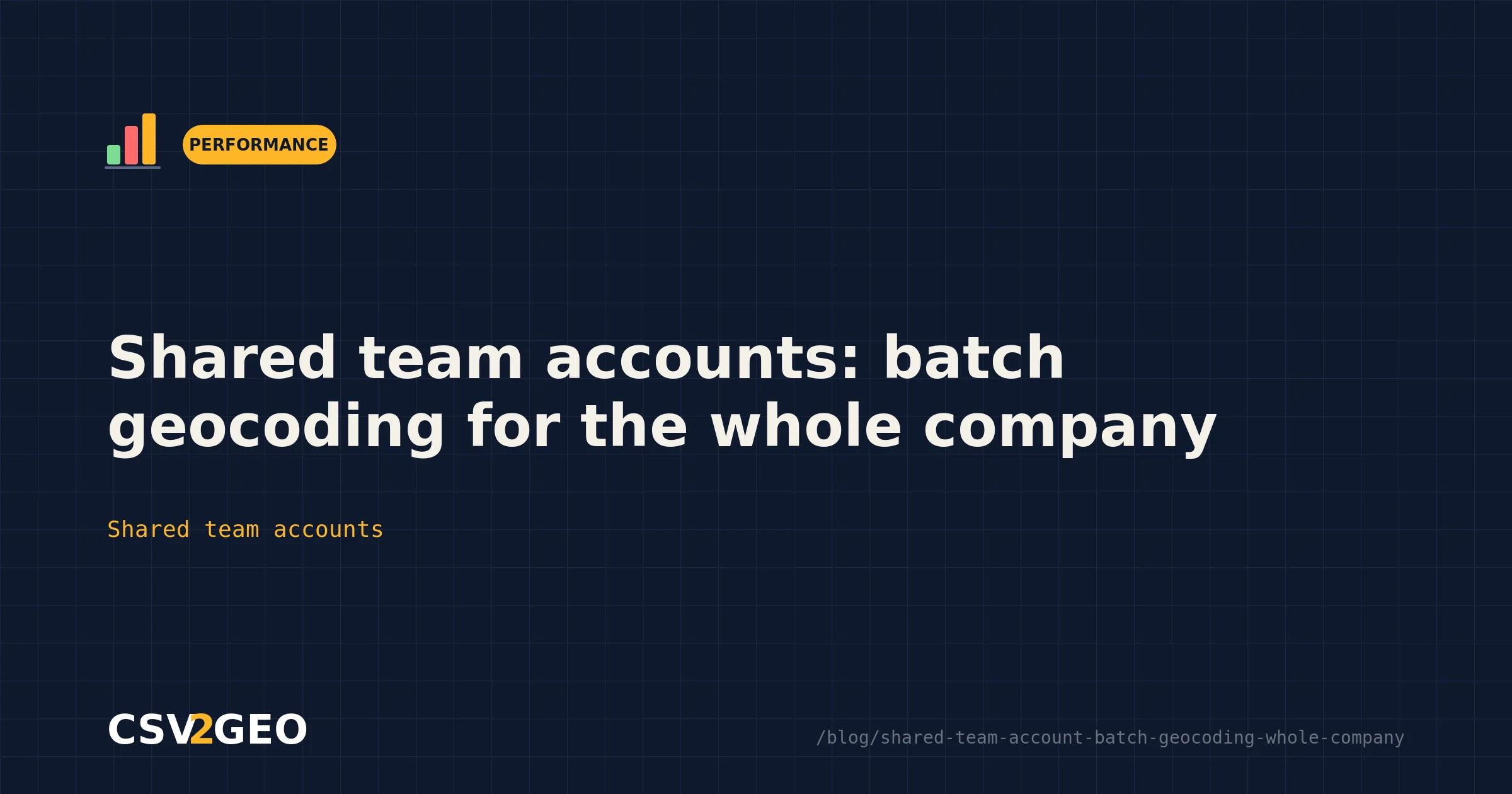 Shared team accounts: batch geocoding for the whole company
