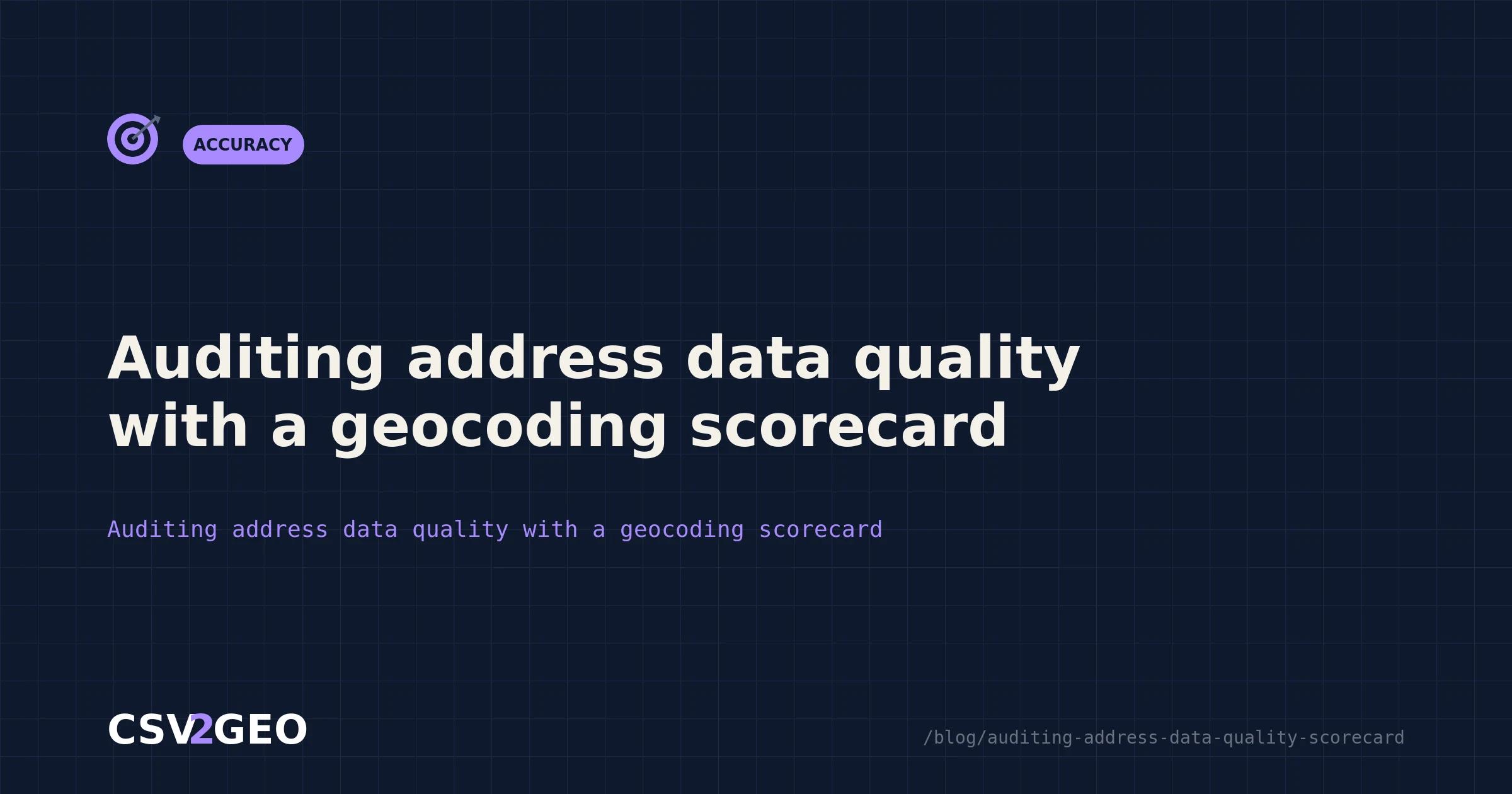 Auditing address data quality with a geocoding scorecard