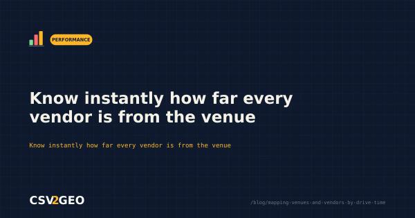 Know instantly how far every vendor is from the venue
