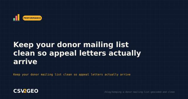 Keep your donor mailing list clean so appeal letters actually arrive
